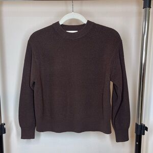 Wilfred Maria Merino wool and cotton relaxed sweater XXS in Rich Mocha Brown